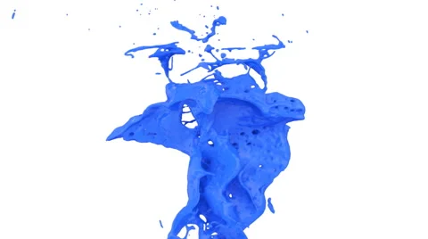 Abstract blue paint splash in super slow motion, isolated on white (FULL HD) Video stock 44477314