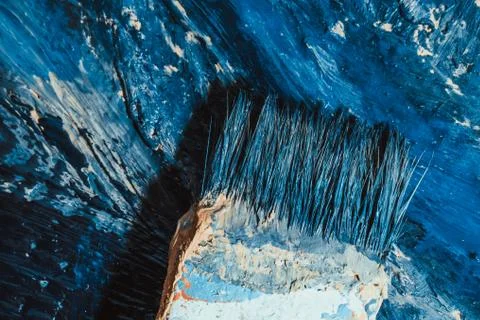 Abstract blue paint strokes on the background Stock Photos