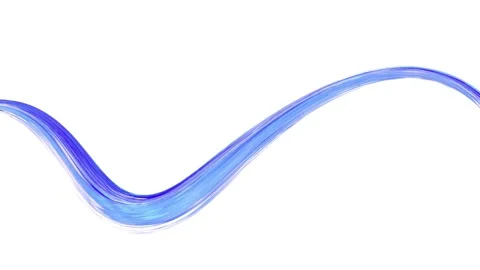 Abstract blue paintbrush stroke moving across white background in dynamic w.. Stock Footage 332150520