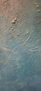 Abstract blue painted wall texture with rough plaster surface Foto stock