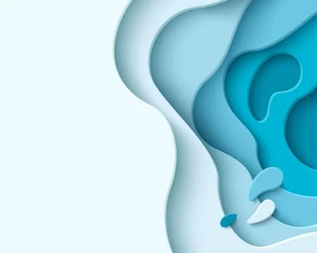 Abstract blue paper cut background Stock Illustration