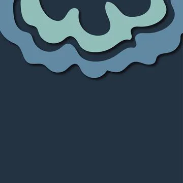 Abstract blue paper cut vector realistic relief. Background template for bann Stock Illustration