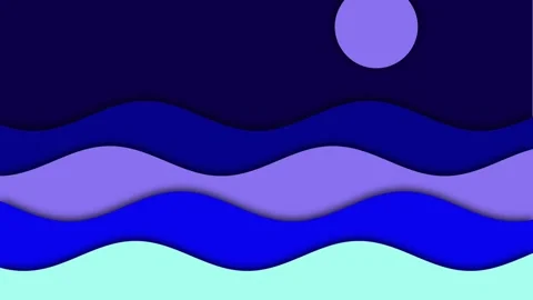 Abstract blue papercut background animation. Looping video animation Stock Footage 288982367