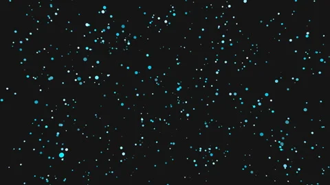 Abstract blue particle bokeh dots floating on black background, seamless motion Видео 332107327