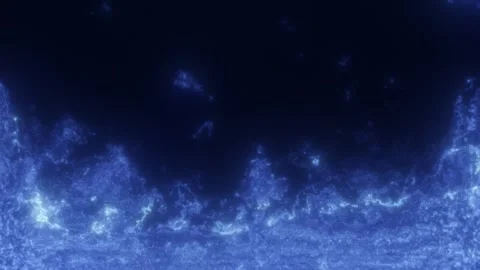 Abstract blue particle cloud forms a turbulent glowing edge Stock Footage 341398628