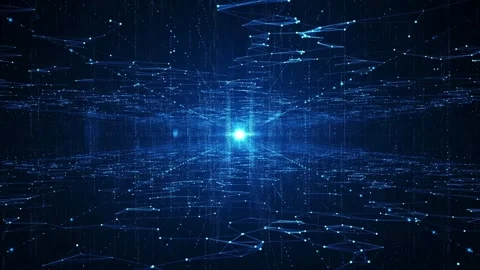 Abstract blue particle cyberspace motion background. 스톡 동영상 334022264