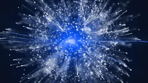 Abstract Blue Particle Energy Explosion Background Stock Footage 323613701