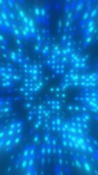 Abstract blue particle lights forming a radiant digital tunnel with motion .. Stock Illustration