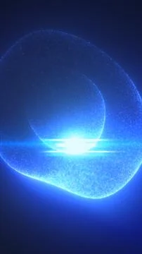 Abstract blue particle orb with bright lens flare, futuristic digital energ.. 스톡 일러스트