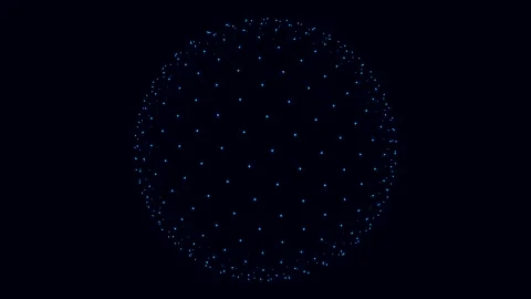 Abstract blue particle sphere animation motion background Stock Footage 346234656