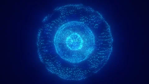Abstract blue particle sphere with layered depth Stock Footage 327849639