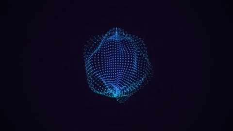 Abstract blue particle sphere motion pulsing digital energy orb, futuristic.. Video stock 345841258