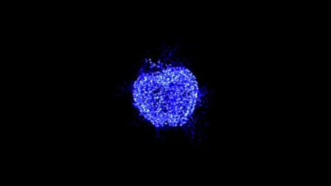 Abstract Blue Particle Sphere Rotating on Black Background Stock-Footage 330919608