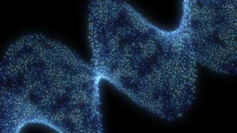 Abstract blue particle stream forming a dynamic wave pattern, symbolizing ene Stock Illustration