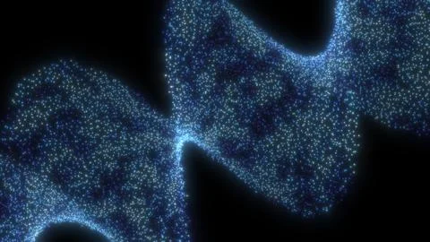 Abstract blue particle stream forming a dynamic wave pattern, symbolizing ene Stock Illustration