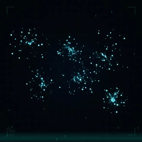 Abstract blue particle trail glowing line effect on dark background Stock Footage 344777664
