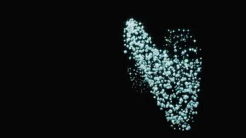Abstract blue particle wave on black background Stock Footage 346662754