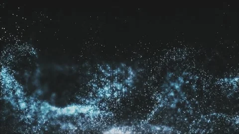 Abstract blue particle wave on dark background Stock Footage 280863795