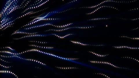 Abstract Blue Particle Wave Digital Data Flow Stock Footage 343834275