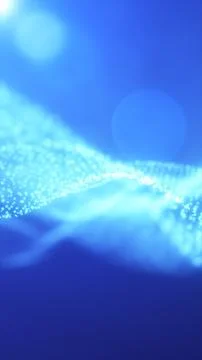 Abstract blue particle wave forming a smooth digital surface, symbolizing d.. Stock Illustration