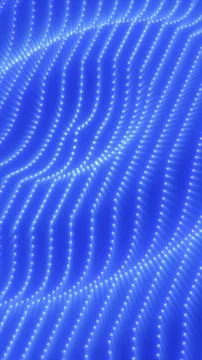 Abstract blue particle wave grid with glowing dots forming flowing digital .. 스톡 일러스트