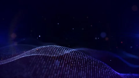 Abstract blue particle wave landscape with glowing dots, futuristic digital.. Stock-Footage 339286250