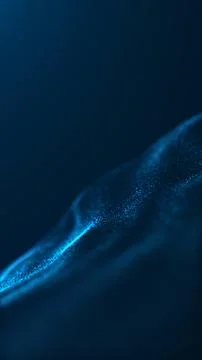 Abstract blue particle wave with smooth flowing motion and depth. Futuristi.. Stockillustratie