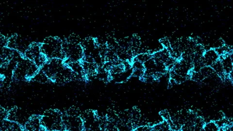 Abstract Blue Particle Wave with Starry Background captivating wave of glowing Video stock 296797312