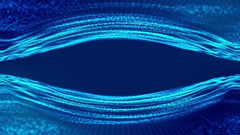 Abstract Blue Particle Waves Stock Footage 289110053