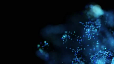 Abstract Blue Particles Background. Abstract Fluid Particles. Particles And Blue Stock Footage 165317916