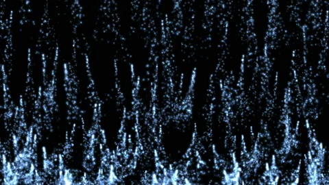 Abstract blue particles like bubbles rise to the top of the screen. Beautiful Stock Footage 113855906