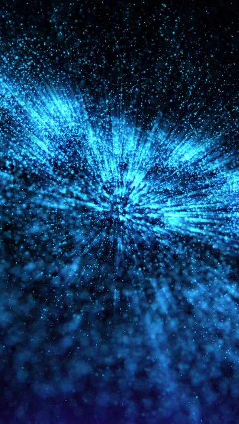 Abstract blue particles create a mesmerizing display in a cosmic animation Stock Footage 312119463