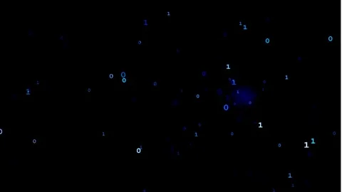 Abstract blue particles dance within a dark void during a cosmic event with.. Video stock 346803165