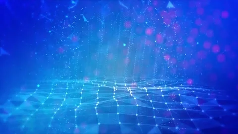 Abstract blue particles digital background Stock Footage 140013272