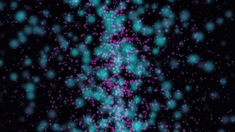 Abstract blue particles drift and swirl in dark space with cinematic motion.. Stock Footage 342521317