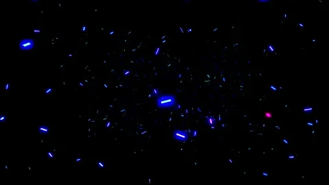 Abstract blue particles flowing in cinematic motion against a dark backgrou.. Video stock 346875997