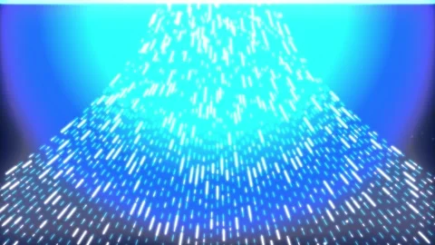 Abstract blue particles flowing upwards with light rays during a dark cinem.. Stock Footage 340941302