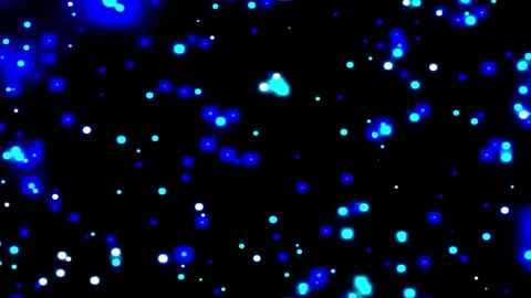 Abstract blue particles in motion during a dark cinematic background with c.. Vídeo Stock 346972799