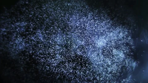 Abstract Blue Particles In Motion, Space Background Stock Footage 151330905