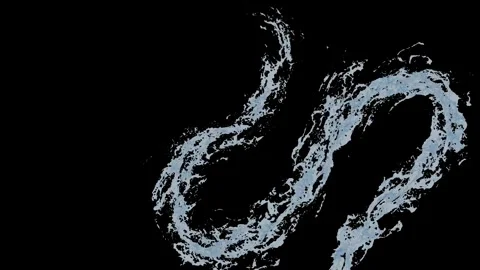 Abstract blue particles in spiral zigzag on black. Stock Footage 304029974