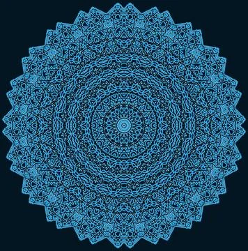 Abstract blue pattern on black background Abstract blue shape with pattern... Stock Photos