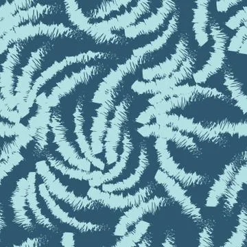 Abstract blue pattern of chaotic ragged arcs. Seamless linear pattern. Blank  Illustrazione stock