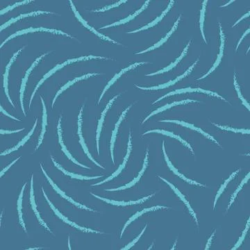 Abstract blue pattern of chaotic ragged arcs. Seamless linear pattern. Blank  Illustrazione stock
