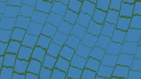 Abstract blue pattern with dark green wavy grid lines 스톡 일러스트