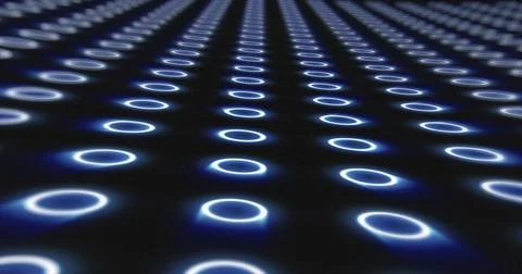 Abstract blue pattern of glowing geometric circles loop futuristic hi-tech .. Illustrazione stock