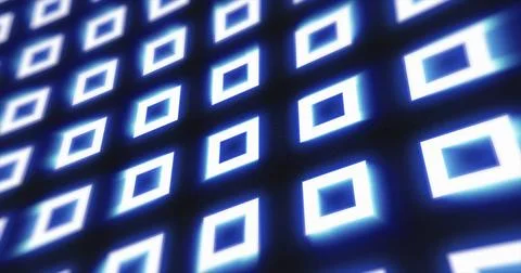 Abstract blue pattern of glowing geometric squares loop futuristic hi-tech .. Stock Illustration