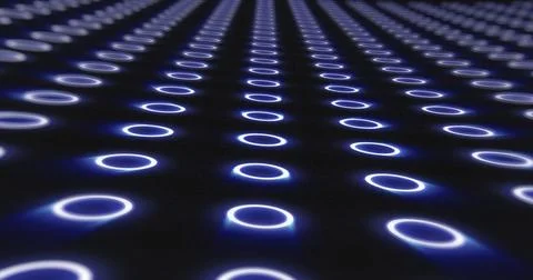 Abstract blue pattern of glowing geometric circles loop futuristic hi-tech .. Illustrazione stock