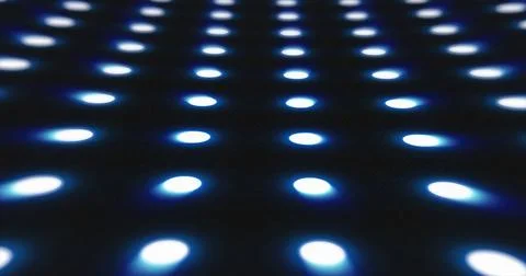 Abstract blue pattern of glowing geometric dots loop futuristic hi-tech black Stock Illustration