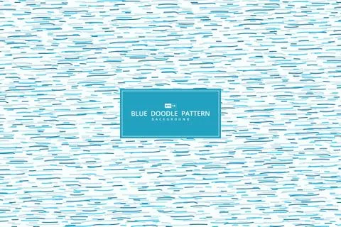 Abstract blue pattern of hand drawn doodle pattern design decorative Stock Illustration