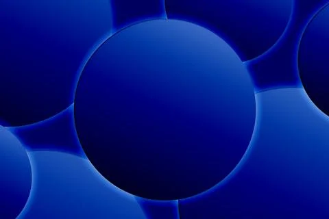 Abstract blue pattern of overlapping rounded shapes in gradient shades Stock Photos